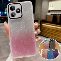 เคสกากเพชรสำหรับ Realme C53 C51 Narzo N53 RealmeNarzoN53 RealmeC53 4G RealmeC51ฝาหลังอ่อนนุ่มโทรศัพท์ซิลิโคน TPU ยืดหยุ่นเคสกันกระแทกมือถือไล่ระดับสีเลนส์กล้องถ่ายรูปป้องกัน