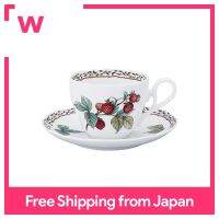 Noritake Cup &amp; Saucer (ยังใช้สำหรับชากาแฟ) 250cc สวนสวนผลไม้ไมโครเวฟใช้ได้กระเบื้องจีน T97887 / 4911