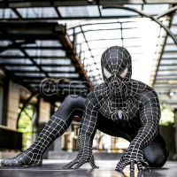 Tobey Maguire Spiderman Costume Black/Red Raimi Spider Man Cosplay Superhero Zentai Suit Halloween Costumes For Adults/Kids