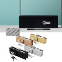 Caryfp Frameless Glass Door Floor Lock Latch With Keys Commercial Entry Partition Gold Brushed