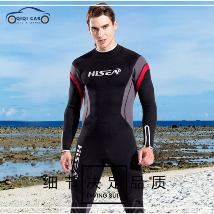 ชุดดำน้ำผู้ชาย2-5มม-ชุดดำน้ำยางนีโอพรีนป้องกันรังสียูวีชุดแขนยาวชุดว่ายน้ำชุดดำน้ำพายเรือคายัก-fast