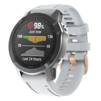 สำหรับ Garmin Fenix 7S / 6S Pro/ 5S Plus 20Mm สายนาฬิกาข้อมือซิลิโคนหัวเข็มขัดสีโรสโกลด์ (สีขาว)