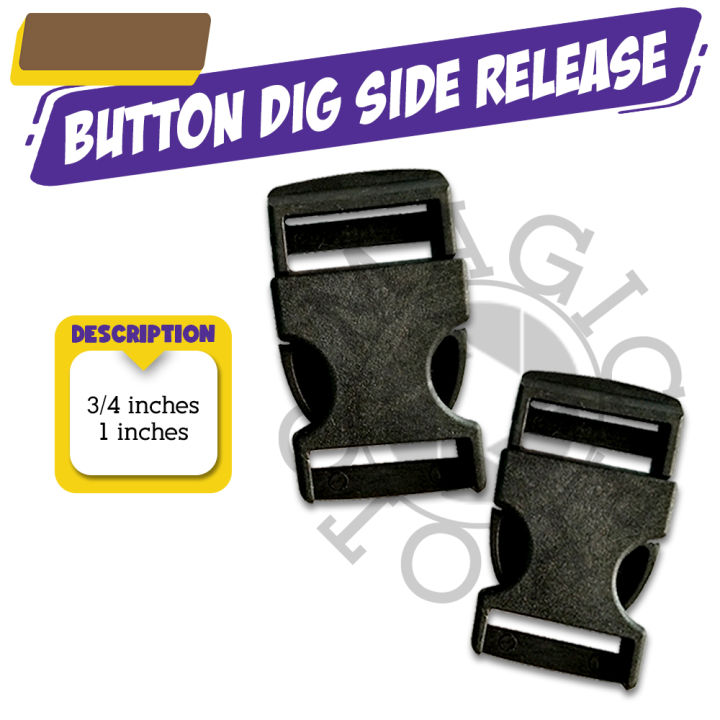 Magic photo (100pcs) Black Button Dig | Side Release | Buckle For ID ...