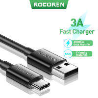 Rocoren USB ชนิด C สายข้อมูลที่ชาร์จความเร็วสูง3A USB C สายเคเบิลสำหรับ Xiaomi Mi Redmi ทราบ Samsung S21 S22 S23