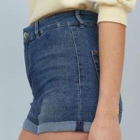 Anko HW CUFF DENIM SHORTS กางเกงยีนส์ขายาว สําหรับผู้หญิง