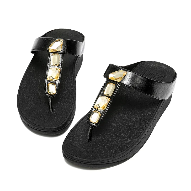 Fitflops Womens Sandals Y12 Fino Metallic Fleck Stone Toe-Thongs