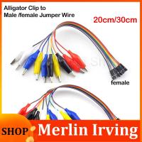 Merlin Irving Shop Double Head Eclectic Wire Jumper Male Female Alligator Clip to 10pin Crocodile Pince Test Lead Line Connection for DIY