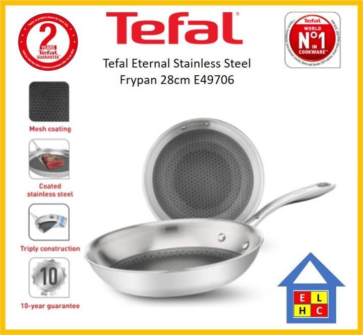 Tefal Eternal Stainless Steel Frypan 28cm E49706 Lazada