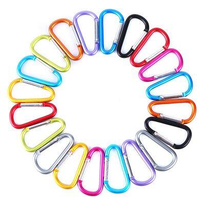 20pcs D-ring Locking Carabiner Keychain Spring Clip Lock Carabiner Hook Outdoor Camping Equipmengt - Professional Outdoor Camping Equipment - caribeaner,Lock Buckle