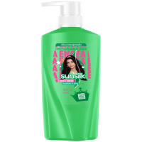 LeeMart ครีมนวดผม ซันซิล SunSilk 400ML นวดผม ซันซิน สูตร เฮลเตอร์แอนด์ลอง สีเขียว ขนาด 400 มล.