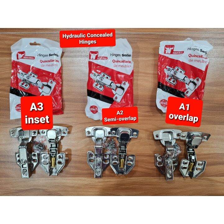 【Manila Spot】 Hydraulic Soft Close Concealed Hinges (per pair) Nova Bull Hinges