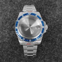 40MM Sapphire Glass Crystal Watch Case + Strap For NH35/NH36/4R/7S Movement Modified Part Stainless Steel Cases Watchband