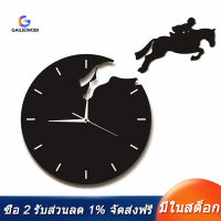 [COD][จัดส่งฟรี]Art Decor Horseman Jumping Wall Watch Rider on Horseback Jumping Horse Clocks Design 3D Wall Clock Horse Riding