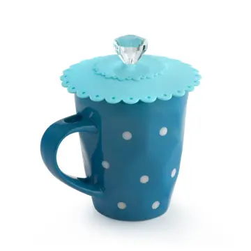 Silicone Cup Lid Glass Drink Cover All-Matching Cup Covers with Straw Hole  Cup & Mug Accessories Blue 