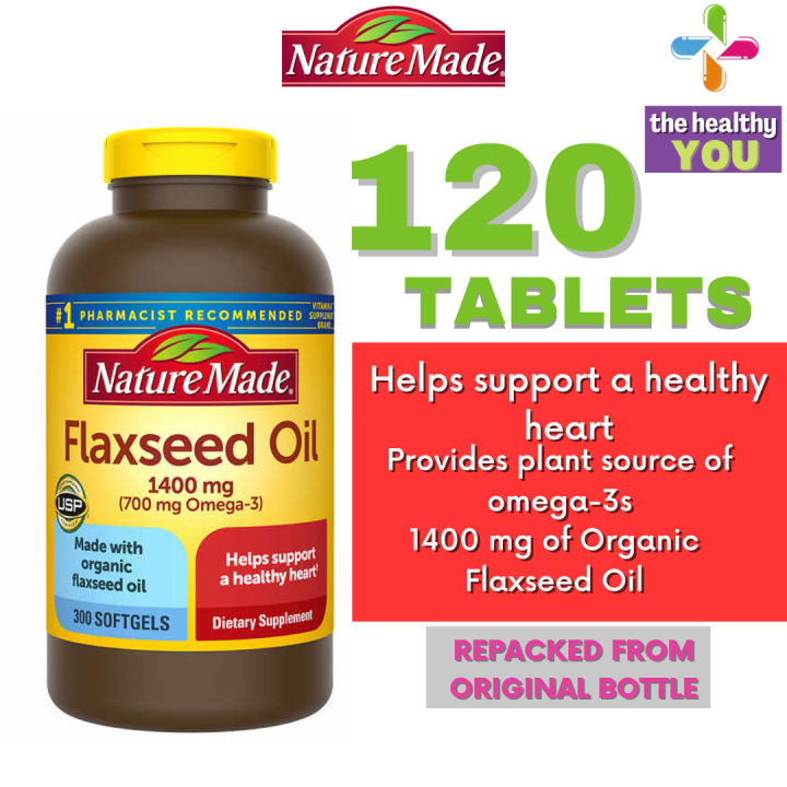120 Softgels Nature Made Flaxseed Oil 1400 mg Lazada PH