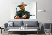 The Outlaw Josey Wales โปสเตอร์ขนาดใหญ่ศิลปะภาพวาดบนผนังอุปกรณ์ตกแต่งบ้านผ้าใบพิมพ์ชุดช่อดอกไม้แต่งบ้าน1ชิ้นกรอบภายในหรือไร้กรอบ