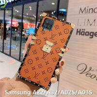 JieFie ดีไซน์ใหม่สำห Samsung A02S / A03S / Samsung A22 / Samsung A32 หรูหราพิมพ์หนังเคสโทรศัพท์กรอบกันกระแทกเคสใส่โทรศัพท์ฝาครอบ