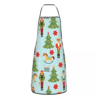 Custom Bib Christmas Nutcrackers Pattern Apron for Men Women Adult Chef Kitchen Cooking Toy Soldier Tablier Cuisine Painting