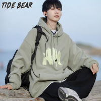 TIDE BEAR เสื้อฮู้ดผู้ชายแขนยาวสไตล์ฤดูใบไม้ร่วงเสื้อแฟชั่นเสื้อกันหนาวฮู้ดแบบสวมหัวผู้ชาย