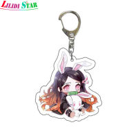 LS【in Stock】Demon Slayer จี้พวงกุญแจใสสองด้าน Gold Star Buckle Cp จี้1【cod】