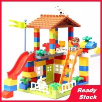 ใช้งานร่วมกับเลโก้ได้ ตึกอาคาร DIY House Building Blocks Bricks Castle Educational Duplo Toys for Children Gifts