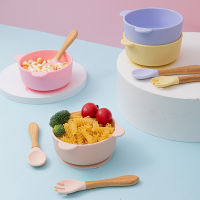 Baby Feeding Tableware Plates Learning Dishes Waterproof Spoon NonSlip Solid Feedings Silicone Bowl Tableware Baby Products