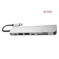 【】 Legend Services PD ฮับชาร์จไฟอะลูมินัมอัลลอยแล็ปท็อป RJ45 3.0 SD แบบพกพาในเครื่องอ่าน30HZ USB-C HD &amp; TF 8 4K 1 USB