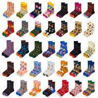 New popular French mens and womens round neck socks fashion creative leisure funny Harajuku art abstract oil painting socks