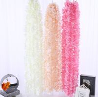 【hot】¤  Wedding Decoration Hanging Silk Wisteria Artificial Vines 1M Hydrangea Flowers Garland String Arch Wall Garden