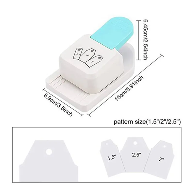 MyArTool 3 in 1 Squared Tag Punch, 1.5 Inch, 2 Inch, 2.5 Inch 3