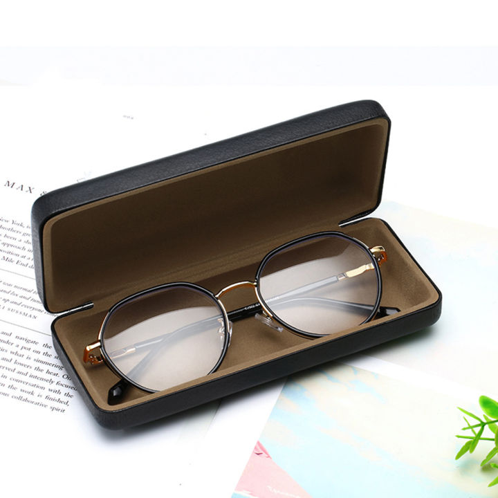 stress-resistant-lychee-pattern-universal-metal-case-box-goggles-glasses-case-glasses-box-pu-leather