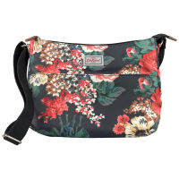 Cath Kidston Matt Oilcloth The All Day Bag กระเป๋าสะพายสำหรับใช้ในชีวิตประจำวัน Cross Body Handbag Bloomsbury Bouquet ช่อดอกไม้ ลายดอกไม้ Black สีดำ 538435