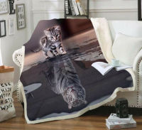 Cute cat 3D print fashion Sherpa Blanket Sofa hiking picnic quilting cover