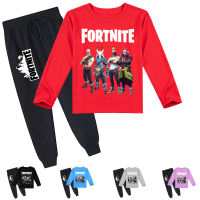 Fortnites ชุดเสื้อยืดแขนยาวสำหรับเด็กผู้ชายเด็กผู้หญิง,ชุดเสื้อยืดคอกลมกางเกงกีฬาลายการ์ตูนชุดนักวิ่งฤดูใบไม้ผลิฤดูใบไม้ร่วง Y141