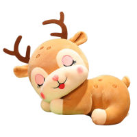 20/30/40Cm ตุ๊กตาการ์ตูนน่ารักตุ๊กตากวาง Sika Plushie นุ่มกอดโซฟาพร้อมหมอนอิงประดับลงหมอนตุ๊กตาสัตว์ผ้าฝ้ายกวางตุ๊กตาหนานุ่มของขวัญคริสต์มาส20/30/40Cm สัตว์น่ารัก