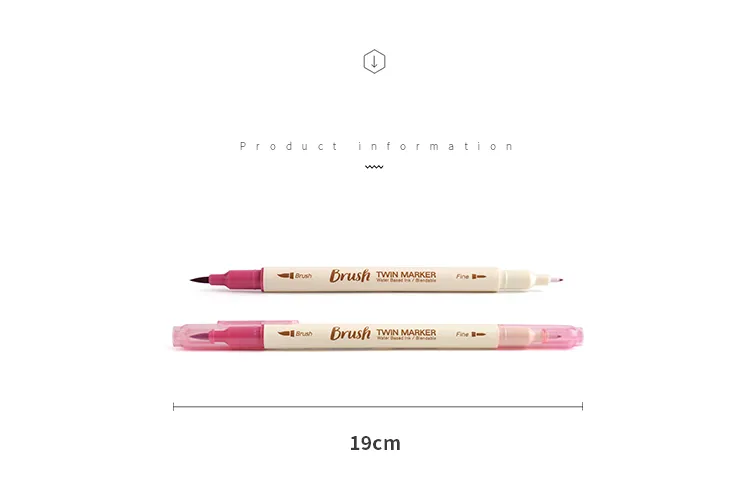 3pcs Retro color Calligraphy Brush Pen Set DIY Scrapbooking Crafts Soft Tip  Dual side Fine Liner