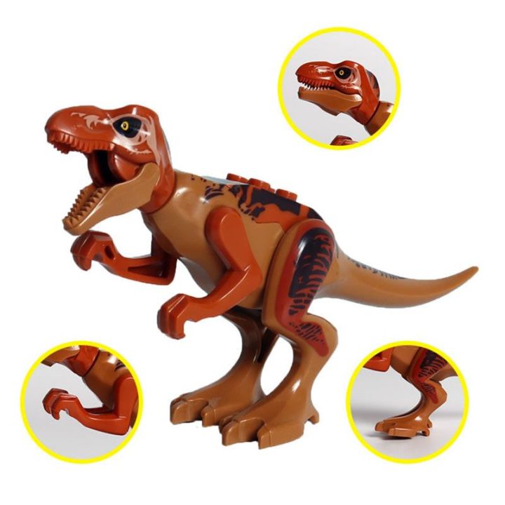 8-ชิ้นไดโนเสาร์หน่วยการสร้างของเล่น-buildableไดโนเสาร์หน่วยการสร้างตัวเลขt-rex-t-riceratops-velociraptor