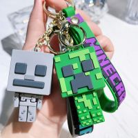 Classic Game Minecraft Figure Model Toys Keychain My World Steve Doll Pendant Keyrings Backpack Ornament for Kids Birthday Gifts