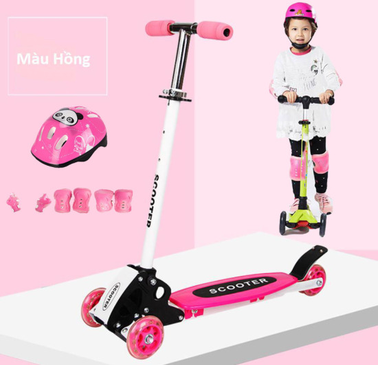 Xe trượt scooter trẻ em 3 bánh có đèn led phát sáng mẫu mới - ảnh sản phẩm 1