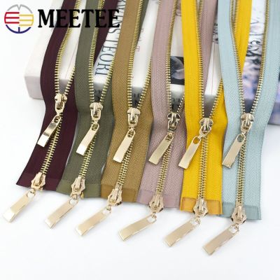 1/2pcs Meetee 80/100/120cm Metal Double-slider Zippers Auto Lock Zipper for Jackets Repair DIY Bag Clothing Sewing Accessories Door Hardware Locks Fab