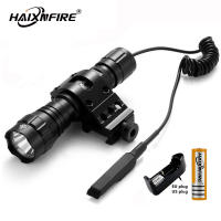 ✼❉ Haixnfire 501BไฟฉายXML T6 L2 ไฟฉายแสงสวิตช์ระยะไกล 18650 โคมไฟชาร์จ ไฟแคมป์ปิ้ง