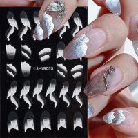 【LZ】 White Blooming Smoke Stickers For Nails Marble Nail Art Decals Love Heart Star Sticker Korean Manicure Decorations GLLS-YB055