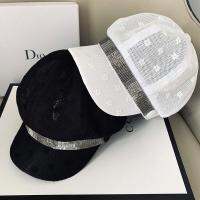 ผู้หญิงใหม่เด็กส่งหนังสือพิมพ์ Beret ฤดูร้อนลูกไม้บางตาข่าย Rhinestone วงระบายอากาศครีมกันแดดฟักทองแปดเหลี่ยมหมวก