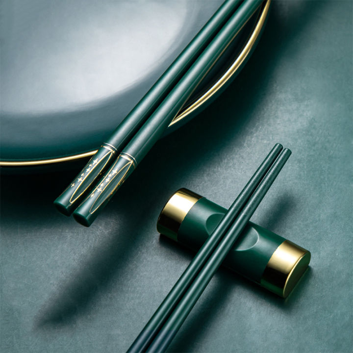 5-pairs-chinese-chopsticks-alloy-non-slip-design-food-sticks-reusable-metal-chopsticks-set-sushi-chopsticks-healthy-tableware