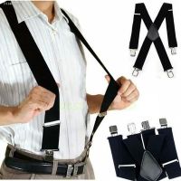 ☞ 35/25/20mm Wide Men Suspenders High Elastic Adjustable 4 Strong Clips Suspender Heavy Duty X Back Trousers Braces