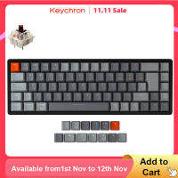 Keychron K6 68-Key USB บลูทูธ RGB Backlit Gateron สวิทช์คอมพิวเตอร์วิศวกรรมแป้นพิมพ์กรอบพลาสติก