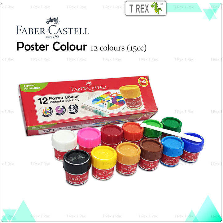 Faber Castell Poster Color 12 Colours 15cc / Poster Colour / Painting