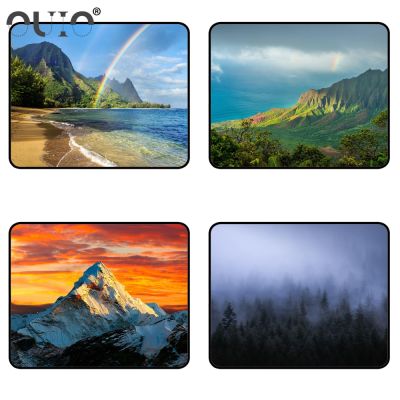 OUIO Landscape Mouse Pad Gamer Play Mats Rubber Mountain Small Mousepad Gaming Padmouse Gamer To Laptop Keyboard Desk Pad Mat Basic Keyboards