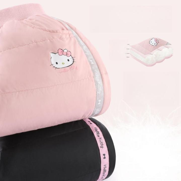 h-ello-k-itty-อะนิเมะฮ่องกงแมวลงกางเกงอบอุ่น-windproof-กันน้ำการ์ตูนกางเกงผ้าฝ้ายเสื้อผ้าสาว-leggings-เด็กลงกางเกง