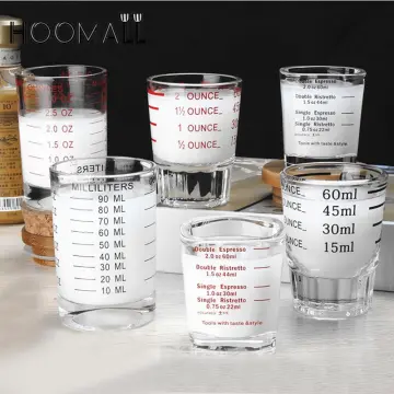 90ml Glass Measuring Cup Measure Cup Cooking Baking Cup with Ounce Liter  for Kitchen , black 